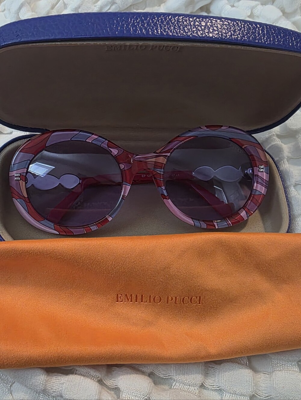 Emilio Pucci Vintage Oversized Butterfly Sunglasses Red Purple Made in Italy
